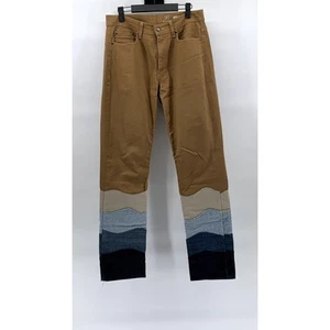 GEORGE Men's Tan-Multi Patchwork Hem Straight-Leg Athletic-Fit Pants SZ 30X32 - Picture 1 of 10