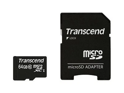 Transcend TS64GUSDXC10 64 GB MicroSDXC Classe 10 NAND 90 MB/s Nero - Immagine 1 di 2