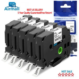 Cinta de etiquetas Brother P-Touch TZ-231 TZe-231 12 mm negra sobre blanca 1/2" PT-D210 5PK - Imagen 1 de 12