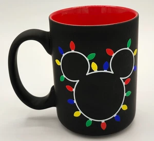 Mickey Mouse Coffee Tea Java Mug Cup Head and Ears with Christmas Lights Disney - Picture 1 of 6