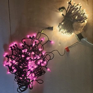 Vintage Christmas String Lights Lot Of 2 Purple White Light Wheel Ltd 1994  - Picture 1 of 6