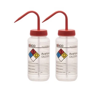 - 2 Pack Acetone Wash Bottles 500mL with Color-Coded & Safety Labels Wide Mou... - Picture 1 of 5