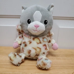 Plüschkatze trägt Regenbogen Gepard Druck Pyjama 10 Zoll Stofftier Marke Midwood - Bild 1 von 10