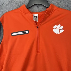 Clemson Tigers 1/4 Zip Pullover Mens XL Orange Russell Athletic Performance - Picture 1 of 8