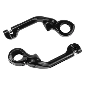 For Harley Touring 1-1/4" Highway Bar Foot Pegs Pedal Long Style Bracket Clamp - Picture 1 of 8