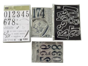 Stampin Up NUMBER OF YEARS Stamp Set + Matching LARGE NUMBERS Framelit Dies - Picture 1 of 5