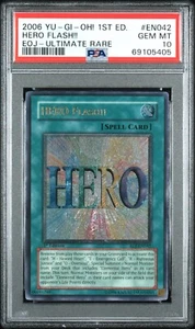 YUGIOH PSA 10 HERO Flash! EOJ-EN042 Ultimate Rare 1st Edition *5405 - Picture 1 of 3