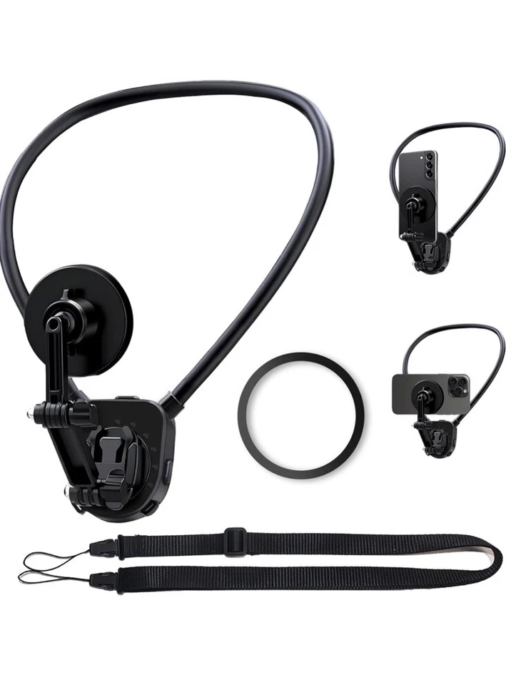 Strong Magnetic Neck Mount Holder Silicone For iPhone SAMSUNG POV  Cell Phone - Image 1 of 4