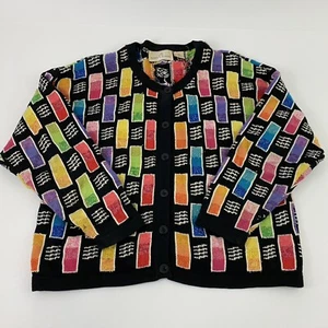 Vintage Jane's Closet 80s Frizzy Geometric Multicolor Pullover Damengröße Large - Bild 1 von 7
