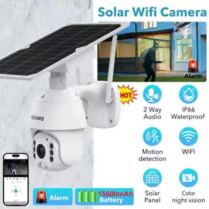 PTZ Solar Security Camera Outdoor 360° Wireless Battery Powered Night Vision Cam - Picture 1 of 9