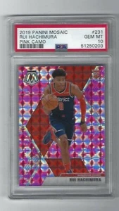 Rui Hachimura 2019 Panini Mosaic Pink Camo Prizm RC # 231, PSA Gem Mint 10 - Picture 1 of 2