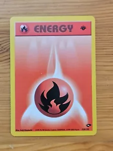 Pokémon TCG Fire Energy Gym Challenge Unlimited 128/132 1st Edition LP WOTC. - Foto 1 di 2