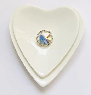 Stunning Rare Ab Austrian Crystal Button Faceted Edge Mega Twinkle.-) 1 Pc - Image 1 of 2