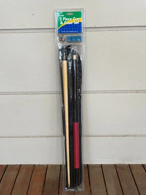 EYECUE 57" 17oz 1cm 2-Piece Billiard Snooker Pool Cue & Case Set R w/ Spare Tips - image 1 of 4