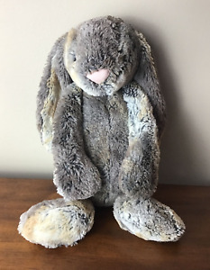 Jellycat Woodland Bashful Bunny Rabbit Plush 15" Stuffed Animal Brown Gray