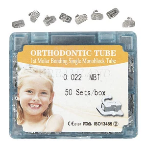 Tubo bucal de ortodoncia dental 200 un. primer molar adhesivo MBT 022 monobloque Asr - Imagen 1 de 8