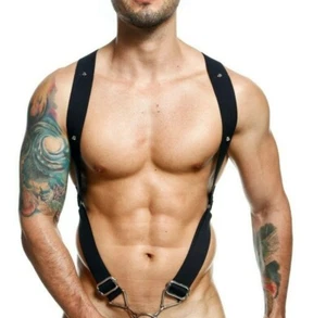 MOB DNGEON Cross back Elastic Harness O-Ring Black DMBL05 S08 - Picture 1 of 5