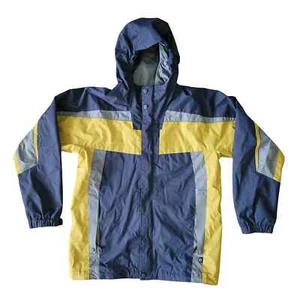REI Jungen Jacke blau gelb Retro Kapuze Reißverschluss mit blauem Flanelleinsatz Gr. XL - Bild 1 von 14