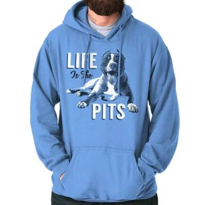 Life Is The Pits Funny Pitbull Dog Lover Hoodie Hooded Sweatshirt Men Women - Image 1 of 4