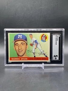 Tarjeta de béisbol de colección 1955 Topps #31 Warren Spahn HOF Milwaukee Braves SGC 5 - Imagen 1 de 2