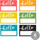 Hello My Name Is Bright Stickers / 250 Trendy Name Tags / 6 Colorful Name Labels