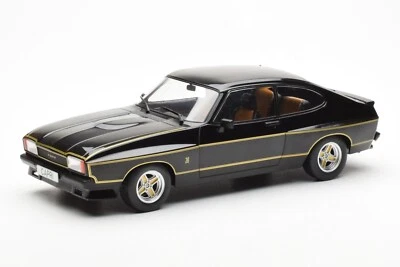 MCG 1/18 DIECAST 1975 FORD CAPRI MK2 MKII 3.0 X-PACK BLACK/GOLD STRIPES MCG18348 - Image 1 of 4