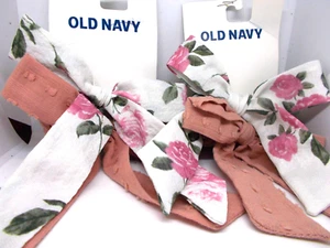 Old Navy confezione da 2-2 scrungies in cotone con fiocco lavabile a mano rosa - Foto 1 di 1