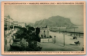 Vintage Palermo Italien Blick auf den Berg Pellegrino Hamburg American Line 1920er Postkarte - Bild 1 von 2