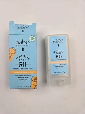 Babo Botanicals Sensitive Baby Mineral Sunscreen Stick SPF 50-70% Organic Ingred