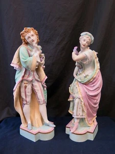 Vintage Continental Bisque Porcelain Pair - Picture 1 of 12