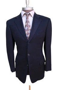 Blazer Ermenegildo Zegna 100% puro cashmere nero tre bottoni TG 42L - Foto 1 di 9