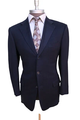 Blazer Ermenegildo Zegna 100% puro cashmere preto três botões tamanho 42L - Imagem 1 de 4