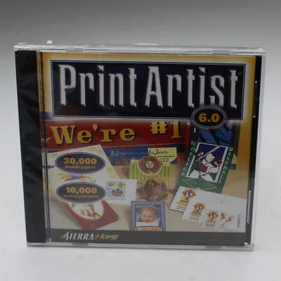 Sierra Home Print Artist 6.0 Home Publishing Software VTG Windows 98 NEW SEALED - Image 1 of 2