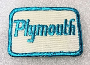 Vtg Plymouth Neon Blue White logo Car Cloth Service Patch New NOS 1970s - Picture 1 of 3