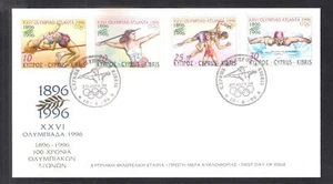 ZYPERN 1996 ATLANTA OLYMPISCHE SPIELE JAVELIN WRESTLING SCHWIMMEN INOFFIZIELLES FDC (B) - Bild 1 von 1