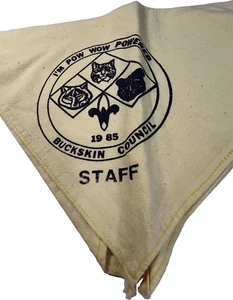 BSA Neckerchief I'm Pow Wow Powered Buckskin Council Staff 1985 SB-278 - Bild 1 von 5