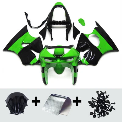 Carenados verdes negros para carrocería Kawasaki ZX6R Ninja ZX-6R 636 1998 1999 98 99 Foto 1 de 4
