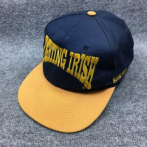 Vintage Notre Dame Fighting Irish Hat Cap Snap Back Mens NCAA College Blue