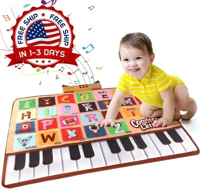 Alfombrilla De Piano, Teclado Musical, Juguetes De Aprendizaje Con 26 Letras NEW - Image 1 of 4