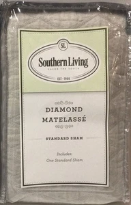 SALE....Southern Living DIAMOND MATELASSE Quilted Standard Sham/Pillowcase Brown - Picture 1 of 5