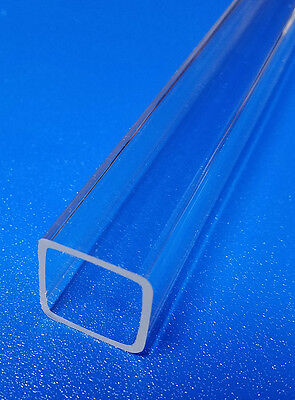 1  Od 7/8  Id Square Clear Acrylic Plexiglass Lucite Plastic Tube 36  Inch Long • 20.21£