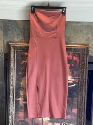 Vestido Soprano Coquetel Midi Bodycon Tubo Rosa Tamanho Pequeno Feito Nos EUA Novo com etiquetas - Imagem 1 de 4