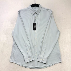 Rhone Herren Hemd hellblau gelb Streifen Knopfleiste Performance XXL neu mit Etikett - Bild 1 von 5