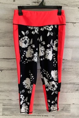 Leggings RISE Capri Por LULAROE Blanco Rosas Negro Salmón Naranja/Rosa Damas XL Foto 1 de 3