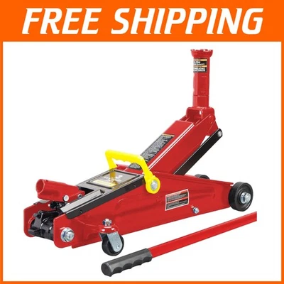 "Gato de piso de carro hidráulico portátil de 3 toneladas - altura de elevación máxima de 20,88"" rojo" Foto 1 de 4