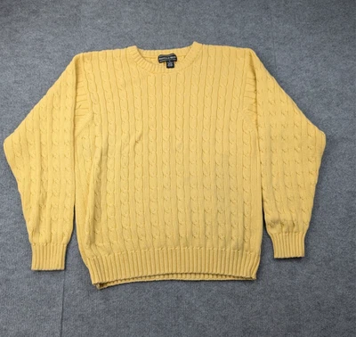 Suéter de Colección Preswick & Moore Tejido con Cable para Hombres XL Amarillo Mantequilla Preppy Grapa Foto 1 de 4