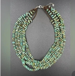 Silpada Sterling Silver 6 strand Howlite Necklace Cascading Wave Pendant N1535 - Picture 1 of 2