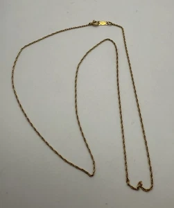 Kette 14 Karat Gelbgold Kabelglied 16 Zoll lang 1 Gramm 0,8 mm breit Federverschluss - Bild 1 von 5