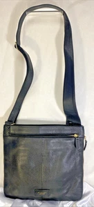 Radley London Black Pebbled Leather Crossbody Shoulder Sling Bag Purse Gold Zip - Picture 1 of 21
