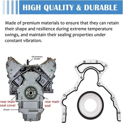 Junta del cárter de aceite del motor y sello principal trasero apto para GMC Savana 3500 Chevrolet Caprice Foto 1 de 4